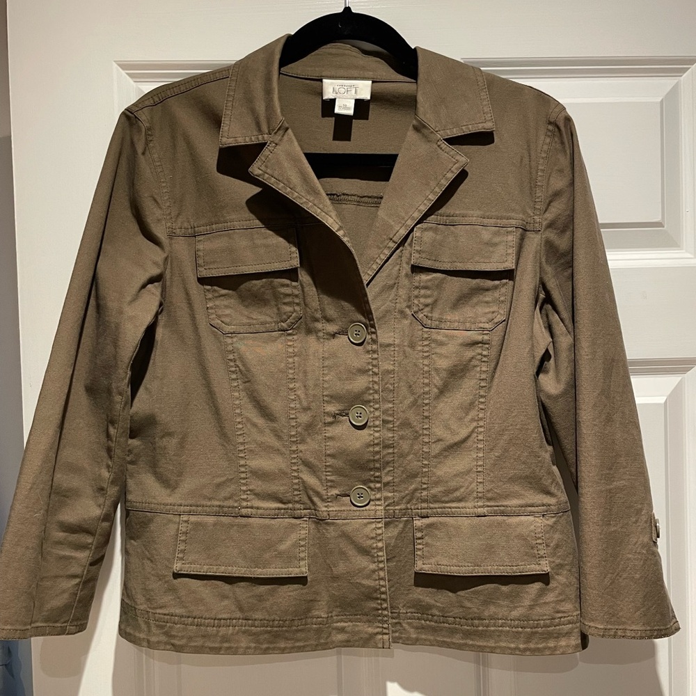 Cropped Sleeve Lightweight Jacket by Loft size 10